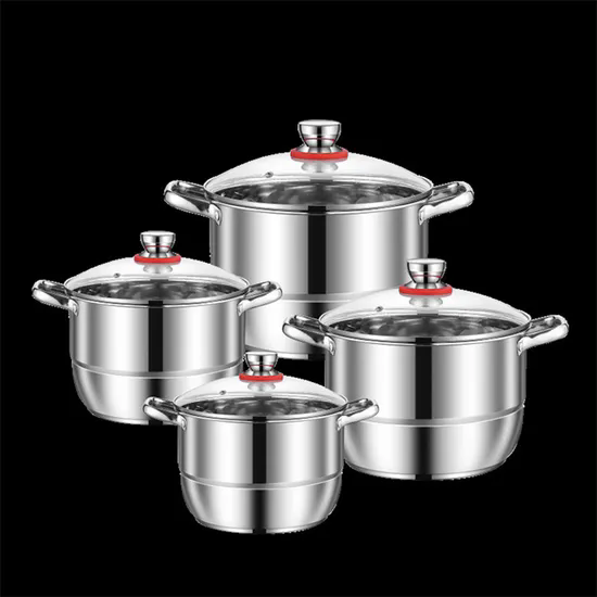 Multifunctional Stackable Steamer Pan Soup Stock Pots for Cooking 3 PCS 4PCS Cookware Stainless Steel Soup Pot