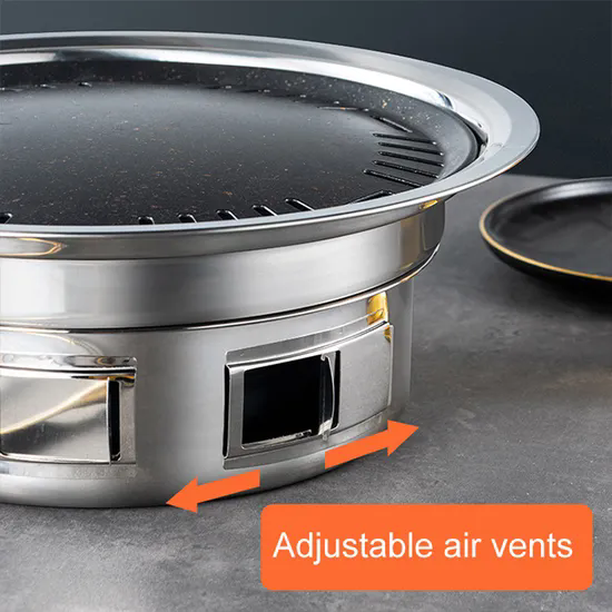 Portable Charcoal Stove for Home Party Stainless Steel Rotating Charcoal Barbecue Grill