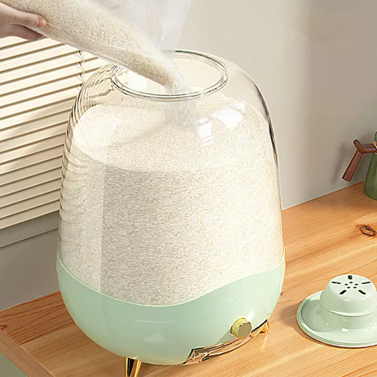 Insect Moisture Proof Automatic Press Rice Storage Container Box Dispenser Kitchen Rice Storage Bucket