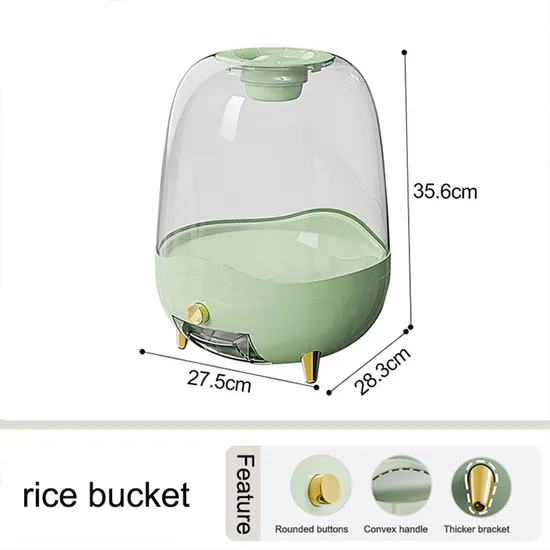 Insect Moisture Proof Automatic Press Rice Storage Container Box Dispenser Kitchen Rice Storage Bucket