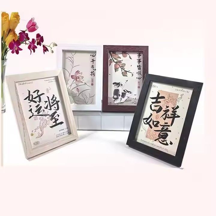 Home Decorative Picture Frame with Mat Desktop Display Black White Wood Color Photo Frame