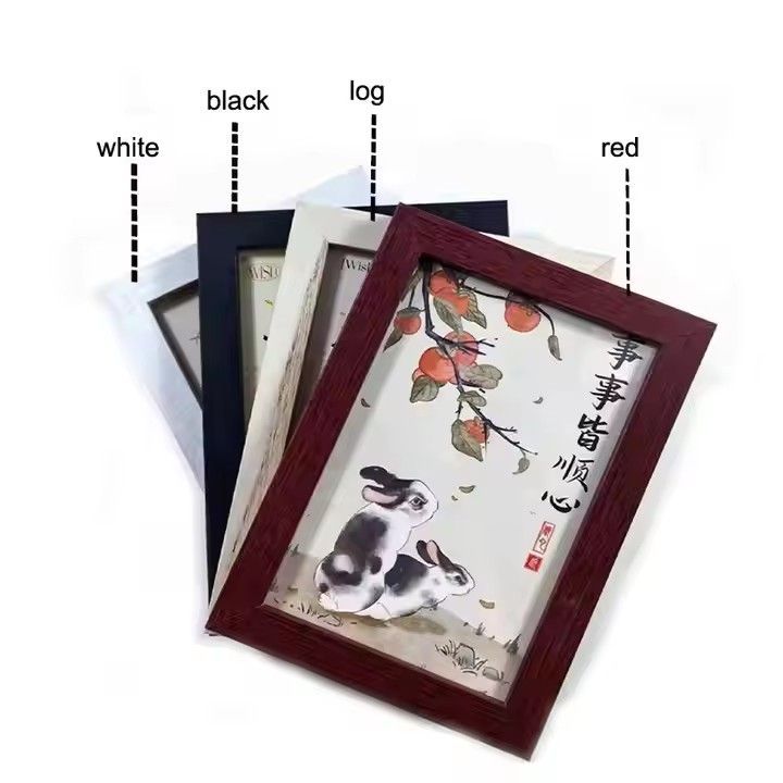 Home Decorative Picture Frame with Mat Desktop Display Black White Wood Color Photo Frame