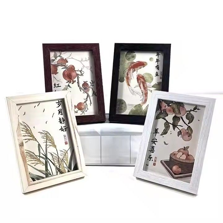 Home Decorative Picture Frame with Mat Desktop Display Black White Wood Color Photo Frame