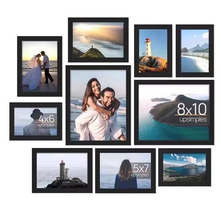 Home Decoration Rectangle square Solid Wood Picture Frame Wholesale 10pcs Set 6 7 8 10 Inch Photo Frame