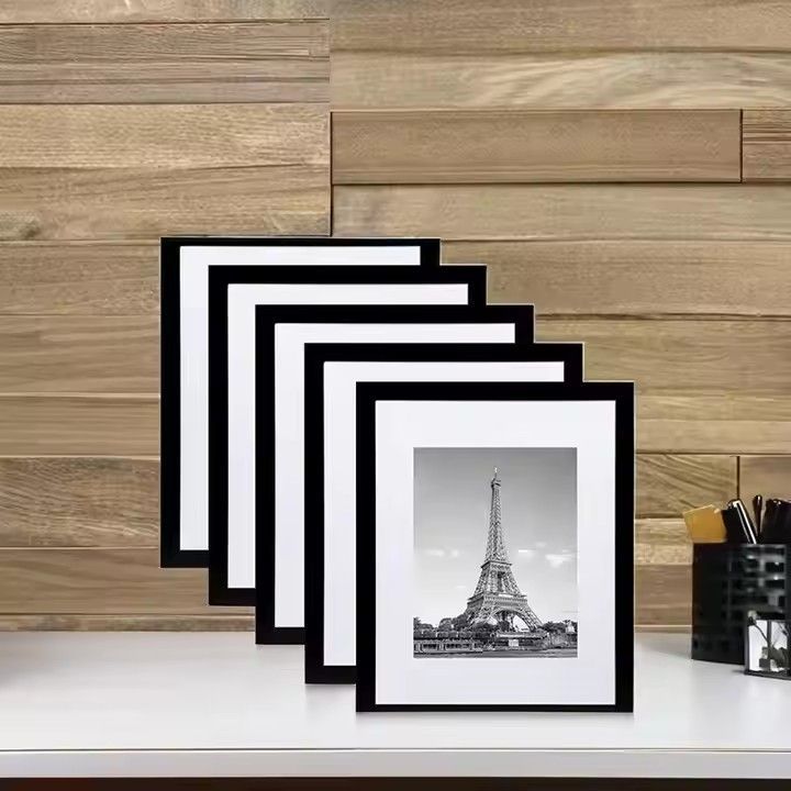 Solid Wood Photo Frame Home Decoration Tabletop Wall Hanging Rustic Black Picture Frame