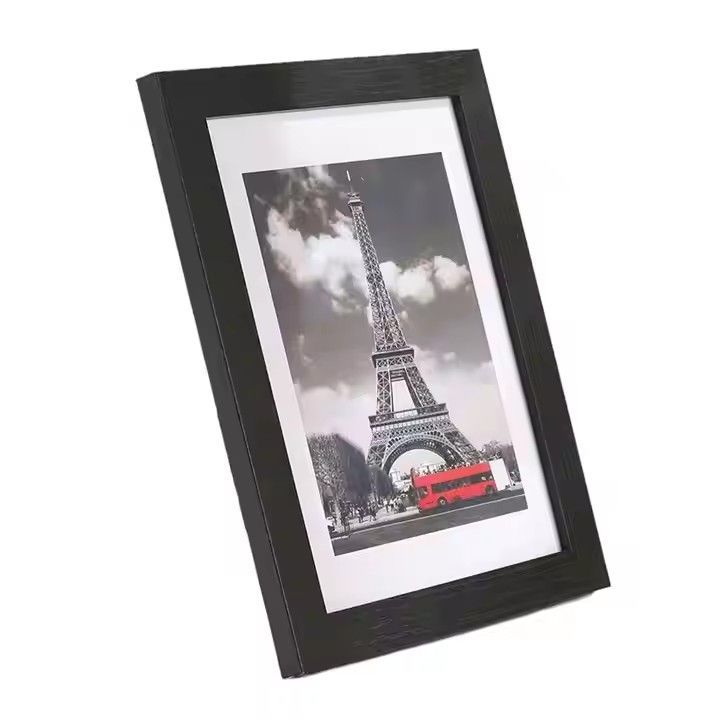 Solid Wood Photo Frame Home Decoration Tabletop Wall Hanging Rustic Black Picture Frame