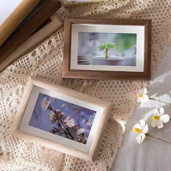 Wedding Photo Home Decoration Display Frame Wall Hanging Tabletop Hollow MDF Wood Picture Frame