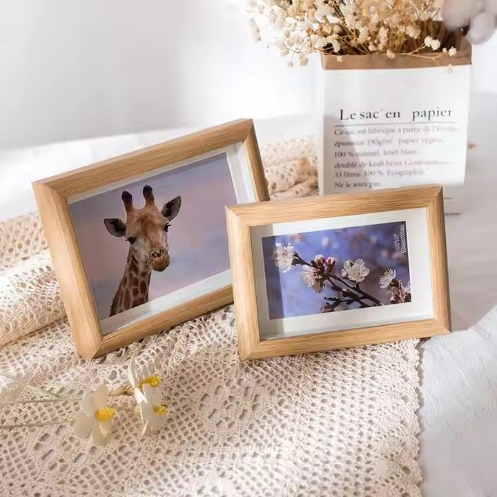 Wedding Photo Home Decoration Display Frame Wall Hanging Tabletop Hollow MDF Wood Picture Frame