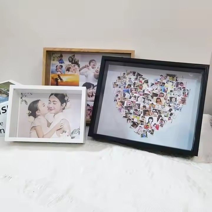 Custom Hollow Three-dimensional Photo Frame 6 Inch 7 Inch Double-sided Glass Solid Wood Picture Frame