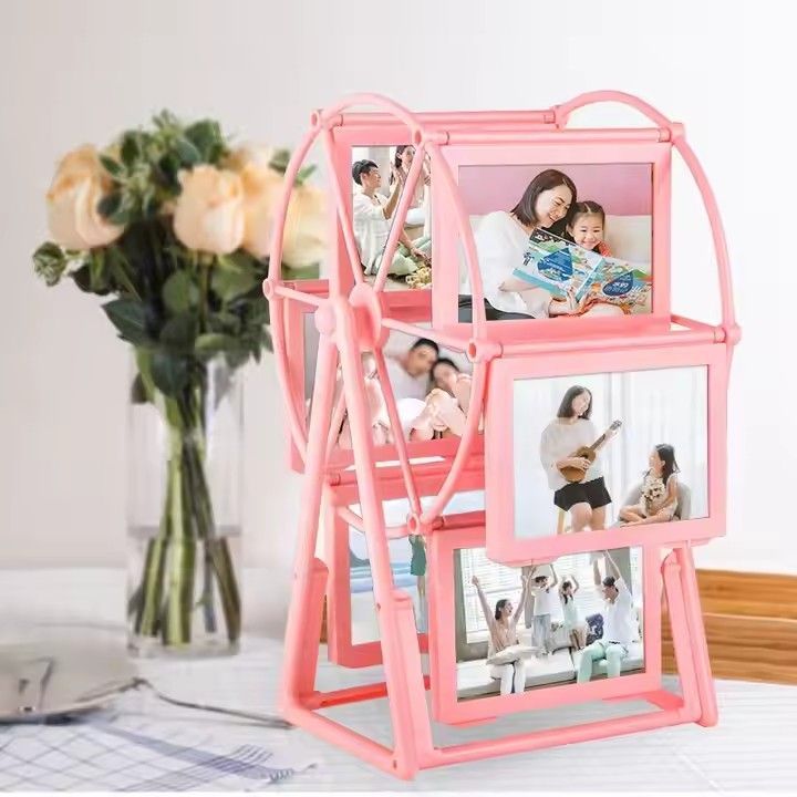 Memorial Frame Home Art Decor Rotating Ferris Wheel Photo Frame Standing 5 Inch Wedding Children Rotating Photo Frame