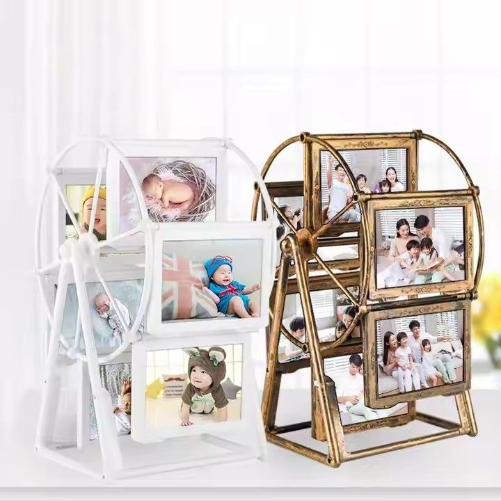 Memorial Frame Home Art Decor Rotating Ferris Wheel Photo Frame Standing 5 Inch Wedding Children Rotating Photo Frame