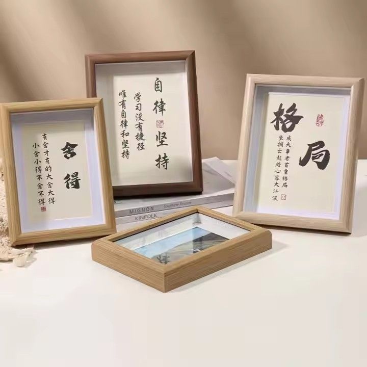 Wholesale Custom Picture Frames 6 7 8 10inch A4 Tabletop Wood Hollow Photo Frame Picture Frame