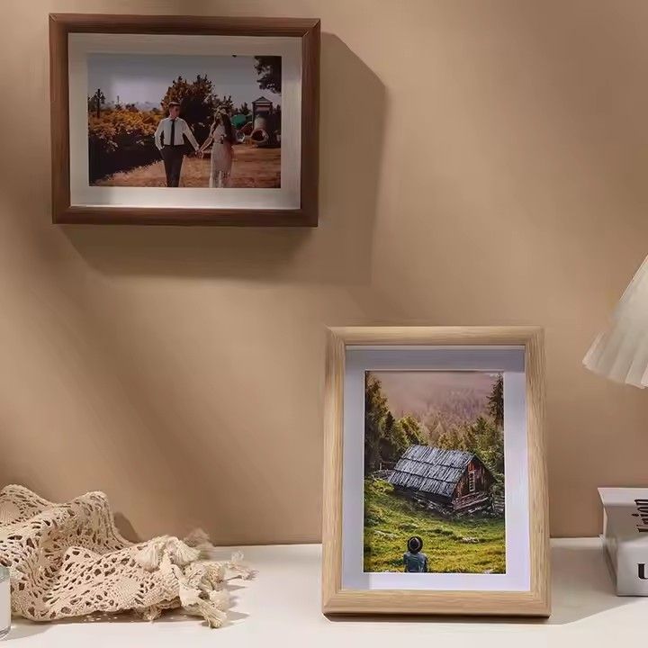 Wholesale Custom Picture Frames 6 7 8 10inch A4 Tabletop Wood Hollow Photo Frame Picture Frame