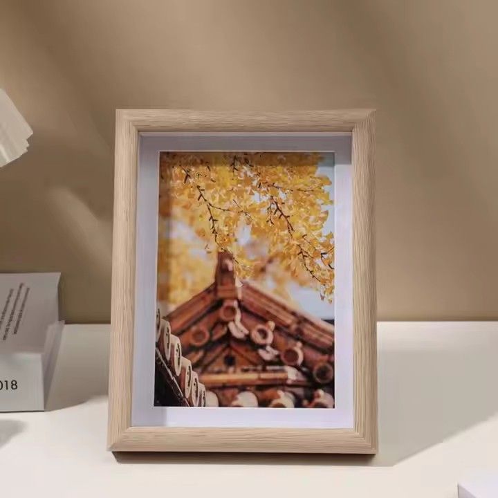 Wholesale Custom Picture Frames 6 7 8 10inch A4 Tabletop Wood Hollow Photo Frame Picture Frame