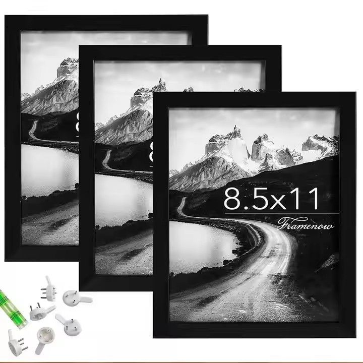 A4 Picture Frame Set Modern Luxury Wall Mount or Tabletop Display Black Plastic A4 Certificate Frame