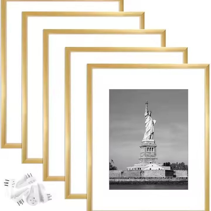 Custom Ps Picture Frame Set of 5 Tabletop Decoration White Black Gold Plastic Photo Picture Frame