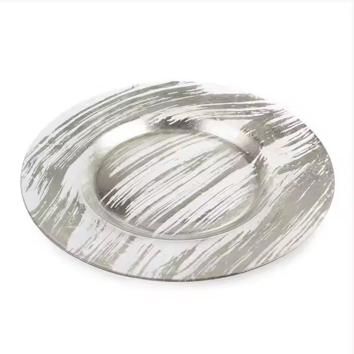 High Quality Glass Silver Gold Wedding Charger Plate