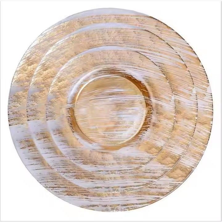 High Quality Glass Silver Gold Wedding Charger Plate