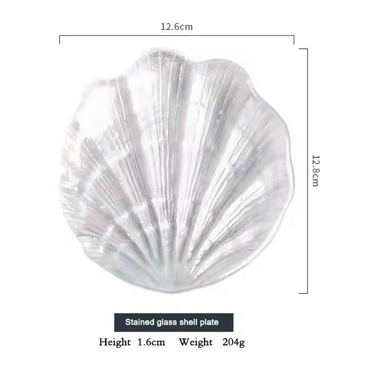 Mini Glass Shell clear Color Storage Seashell Plate Wedding Favor Jewelry Trinket Dish Wedding Gift Glass Key Holder