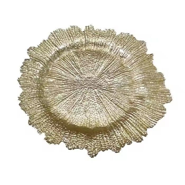 Gorgeous Tableware Feathers Glass Celery Charger Plate for Party