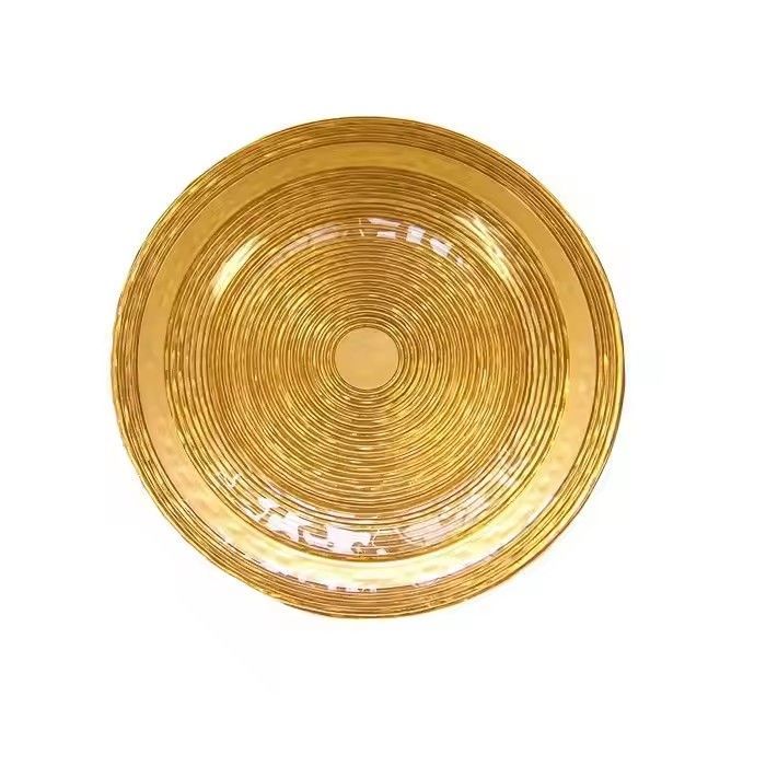 Gorgeous Tableware Feathers Glass Celery Charger Plate for Party