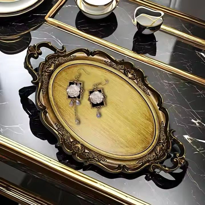 Wholesale Golden PP Tray for Wedding Party or Candy Cookie Gold Rice Dish Plate