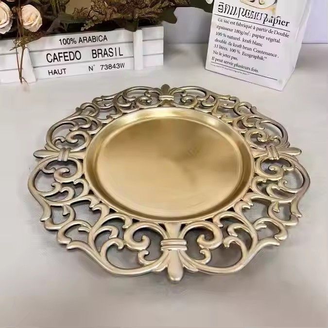 Factory Wholesale Brown Plastic Charger Plates for Wedding Cheap Price