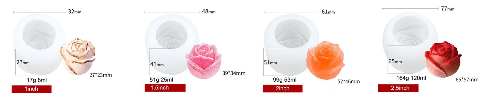 Wholesale Baking Mousse Cake Mould Rose Flower Molds for Candle Making 3D Silicone Candle Molds