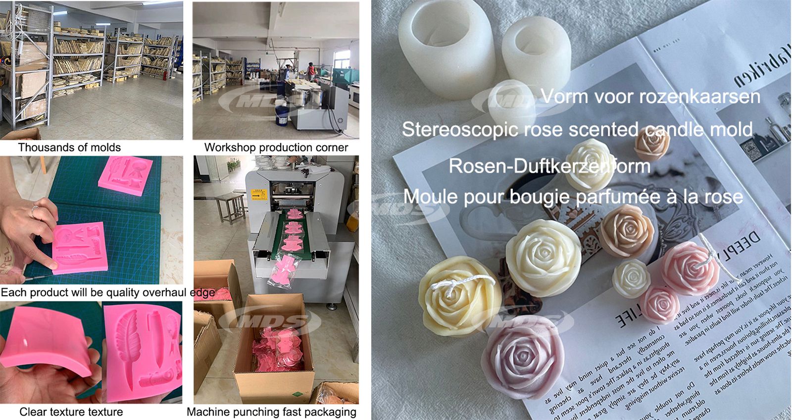 Wholesale Baking Mousse Cake Mould Rose Flower Molds for Candle Making 3D Silicone Candle Molds