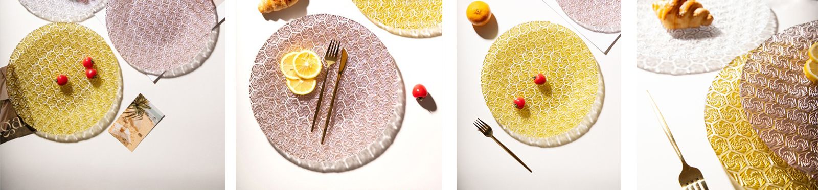 13-Inch Round Charger Dishes with Goldpink