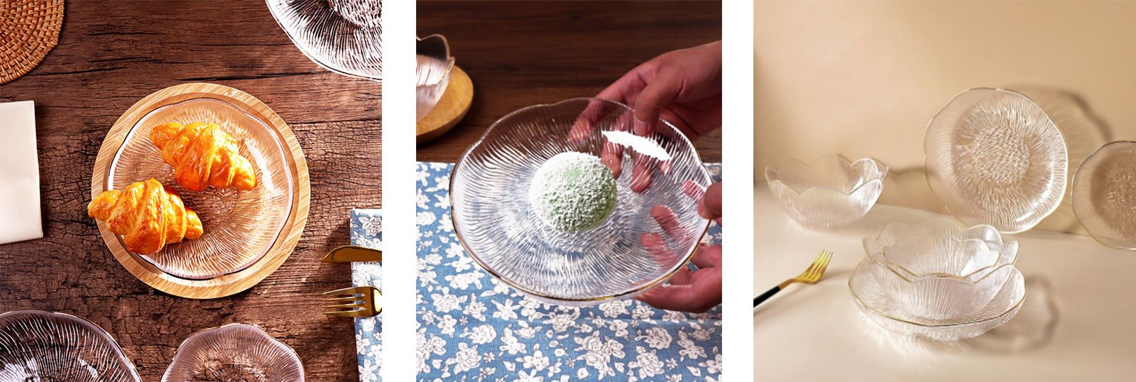 Hot Sale Small Dining Dish Manufacturer Glass Plate Set