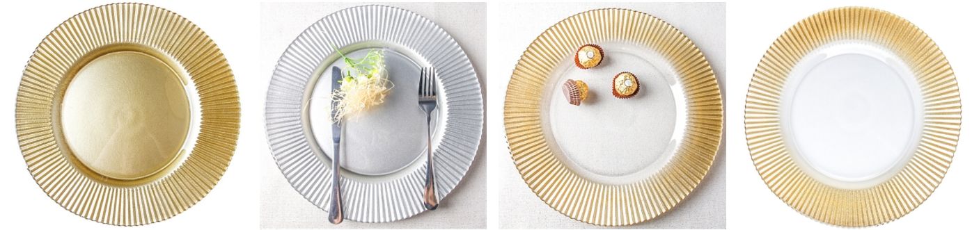 gold glass charger plates