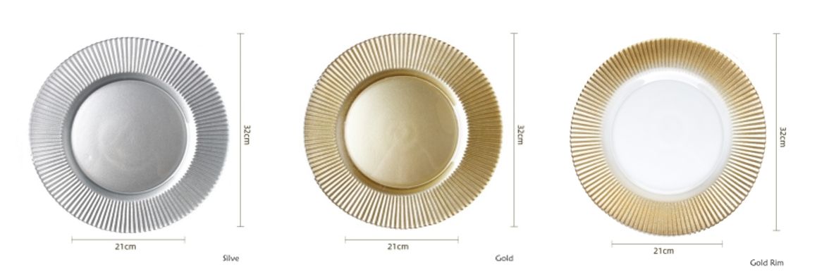 gold glass charger plates