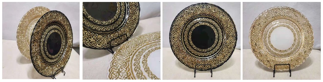 Customized gold glass charger plates