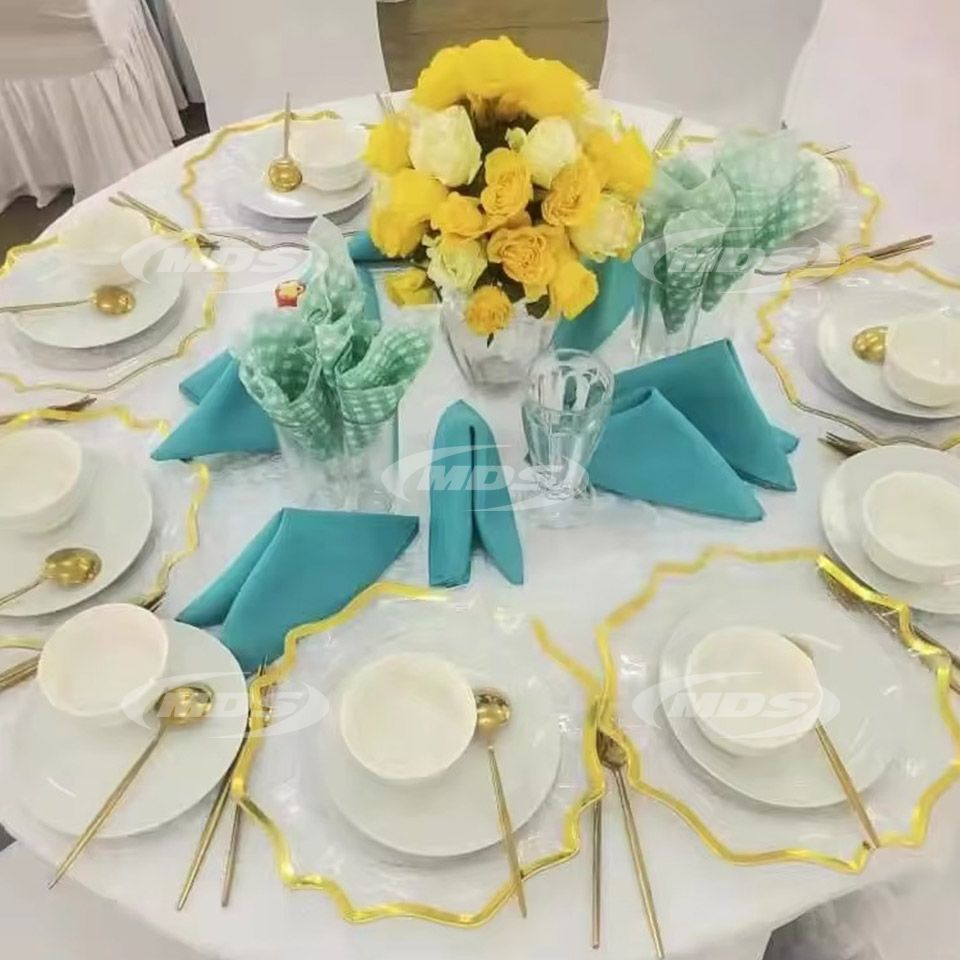 Wedding Decoration ,Irregular Dishes gold charger plates