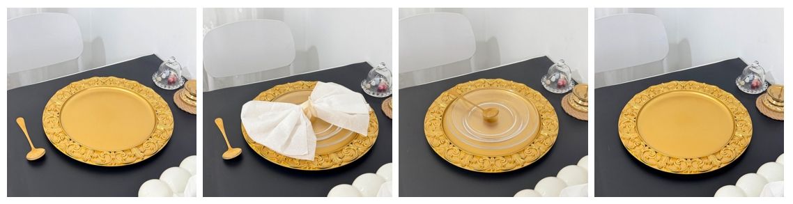 Wholesale Gold plastic Charger Plates 13 inches Round  Dish