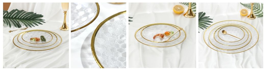 Gold Rim Glass Plates